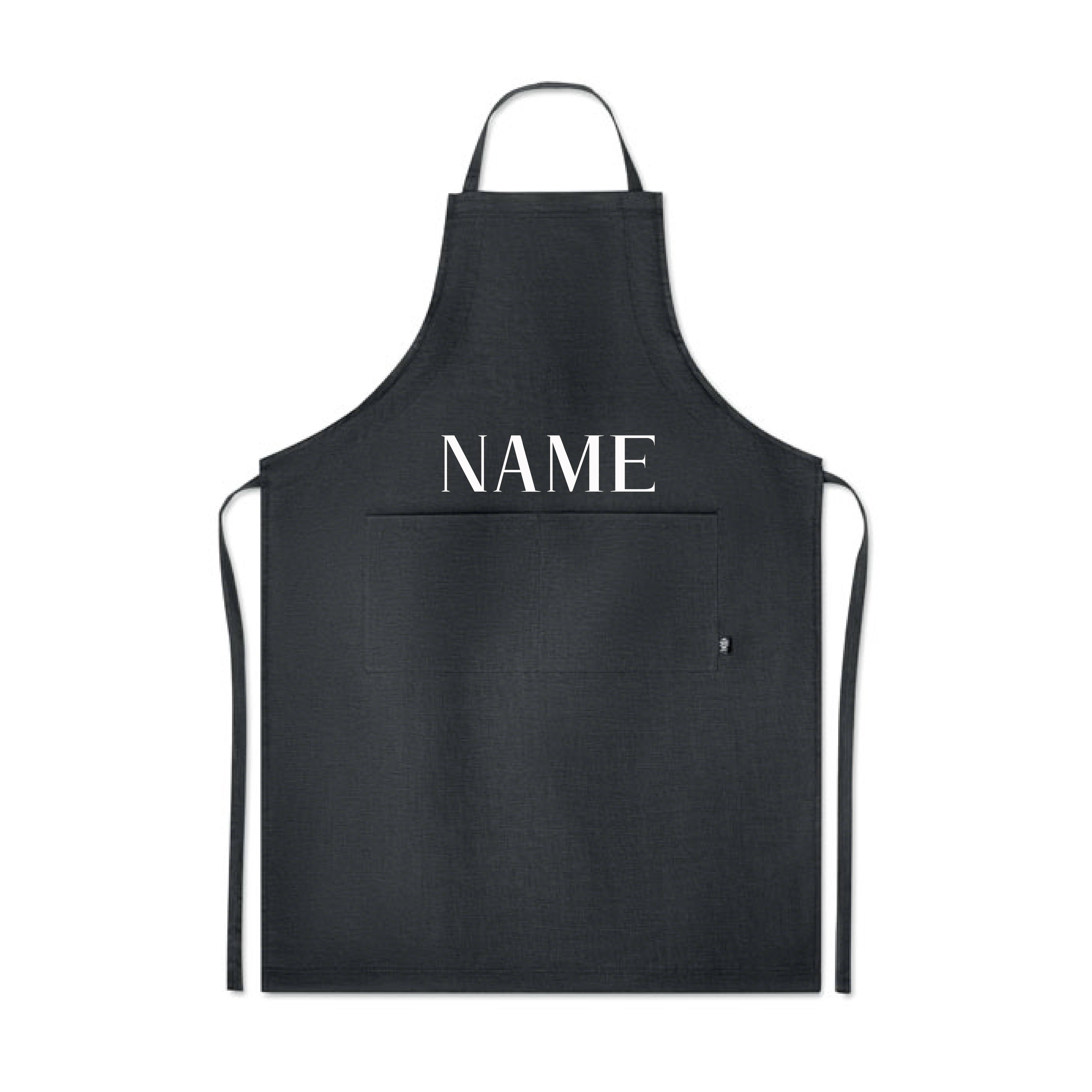 Personalised Black Hemp Kitchen Apron